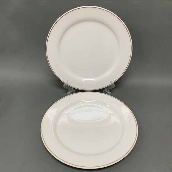 Villeroy & Boch Luxembourg Adriana 0143 White Gold Dinner Plates 11 3/8 Lot of 2 - Picture 1 of 6